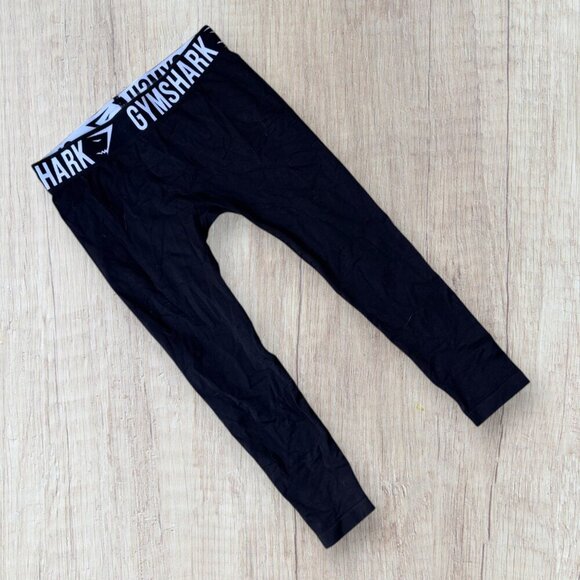 GYMSHARK Black Seamless Fit Low Waist Rise Leggings Size S - Picture 1 of 3
